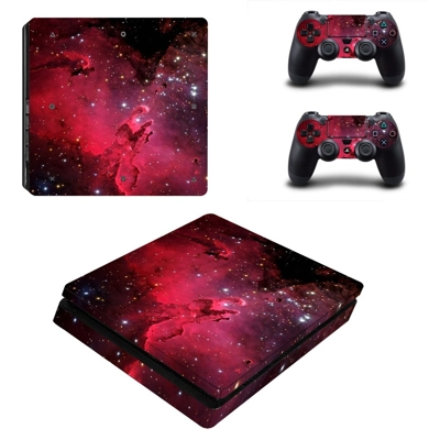 Sky scene decal skin for PS4 Slim Console and two controllers