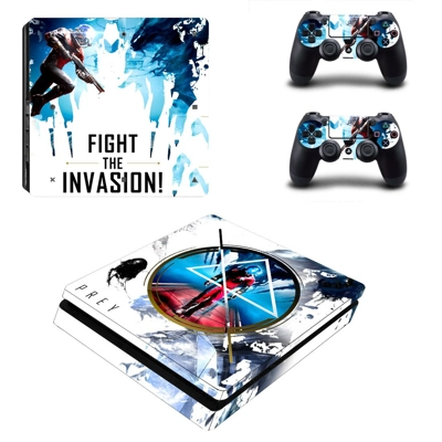 Prey decal skin for PS4 Slim Console and two controllers