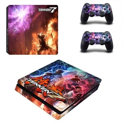 Tekken 7 decal skin for PS4 Slim Console and two controllers