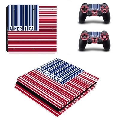 Parallel America decal skin for PS4 Slim Console and two controllers