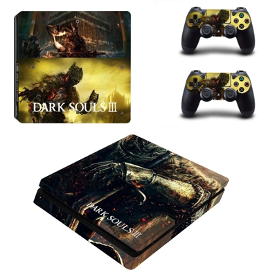 Dark Souls 3 decal skin for PS4 Slim Console and two contr..