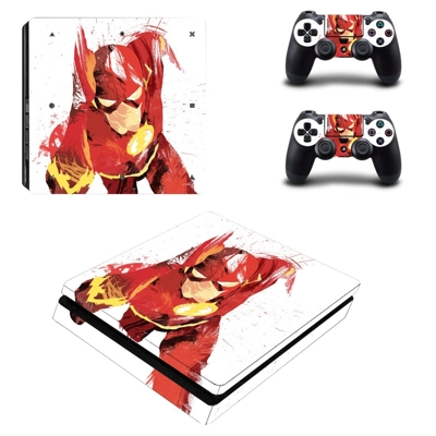 Flash decal skin for PS4 Slim Console and two controllers