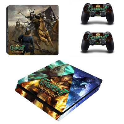 Gwent Challenger decal skin for PS4 Slim Console and two controllers