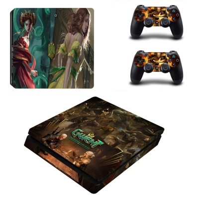 Gwent The Witcher card game decal skin for PS4 Slim Consol..