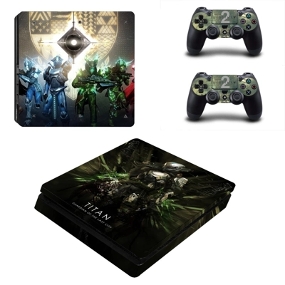 Destiny 2 decal skin for PS4 Slim Console and two controll..