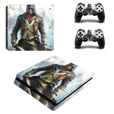 Assassin's Creed Unity decal skin for PS4 Slim Console and two controllers