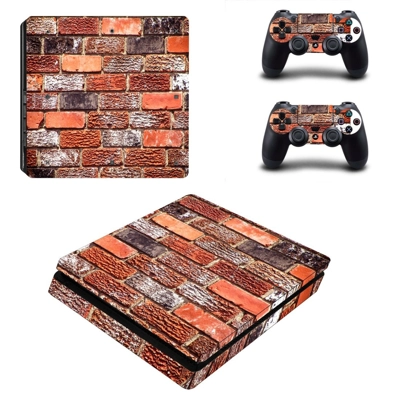 Brick wall decal skin for PS4 Slim Console and two control.. Brick wall decal skin for PS4 Slim Console and two control..