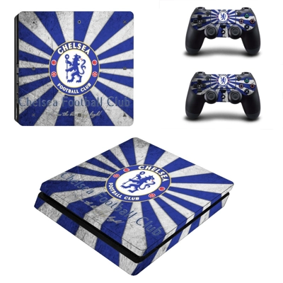 Chelsea decal skin for PS4 Slim Console and two controllers Chelsea decal skin for PS4 Slim Console and two controllers