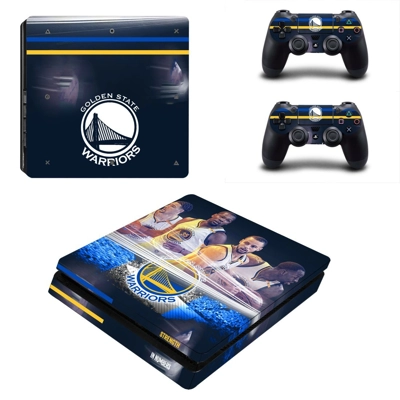 Golden state warriors decal skin for PS4 Slim Console and two controllers
