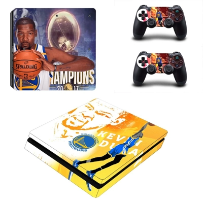 Golden state warriors decal skin for PS4 Slim Console and two controllers