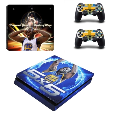 Golden state warriors decal skin for PS4 Slim Console and two controllers