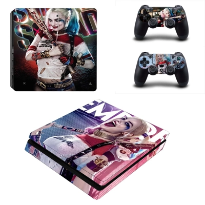 Harley Quinn decal skin for PS4 Slim Console and two contr..
