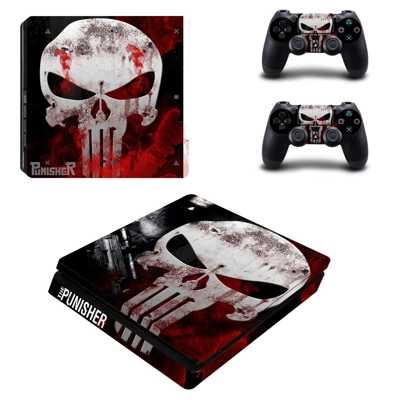 Skull decal skin for PS4 Slim Console and two controllers