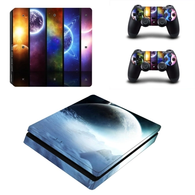 Galaxy Infinity decal skin for PS4 Slim Console and two controllers