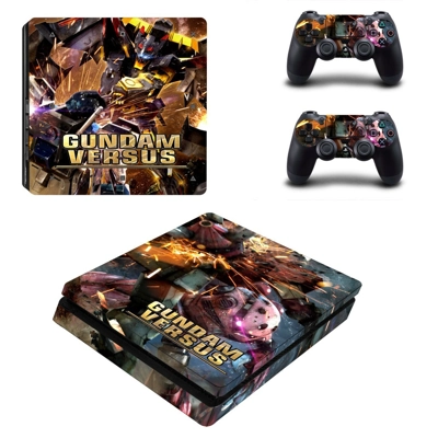 Gundam Versus decal skin for PS4 Slim Console and two controllers