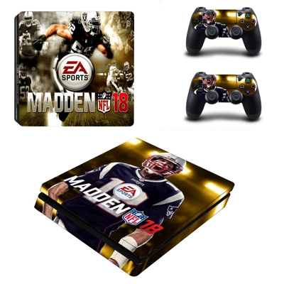 Madden 18 decal skin for PS4 Slim Console and two controllers