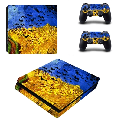 Vincent van gogh paintaing decal skin for PS4 Slim Console and two controllers