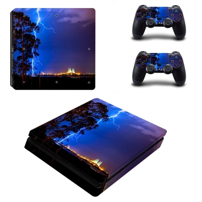 Lightning cloudy sky decal skin for PS4 Slim Console and t..