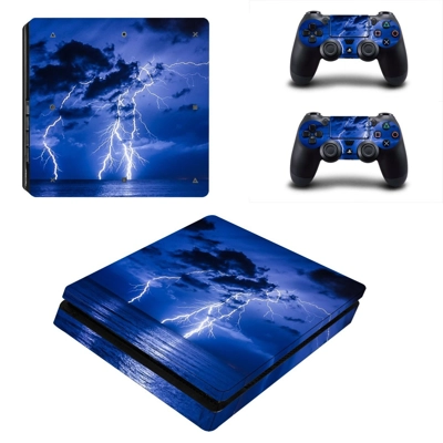 Lightning cloudy sky decal skin for PS4 Slim Console and t..