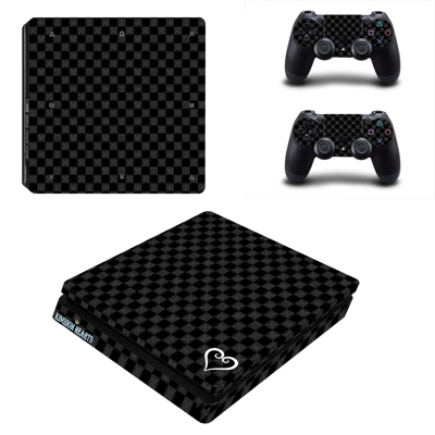 Black Chess Board decal skin for PS4 Slim Console and two ..