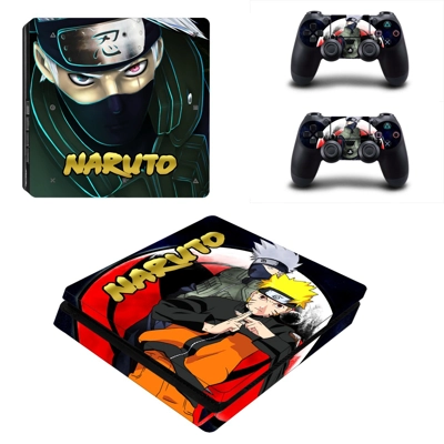 Naruto decal skin for PS4 Slim Console and two controllers