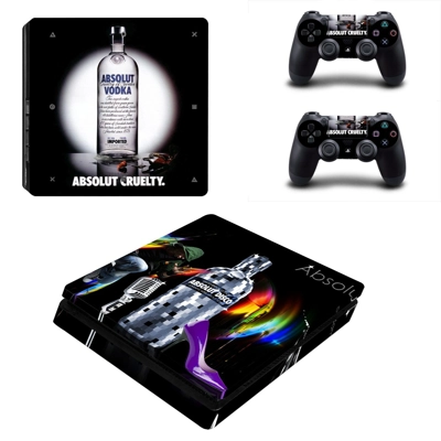 Absolut Cruelty decal skin for PS4 Slim Console and two controllers