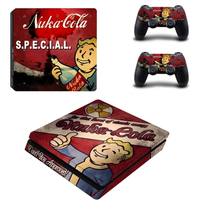 Vault Boy Nuka Cola decal skin for PS4 Slim Console and tw.. Vault Boy Nuka Cola decal skin for PS4 Slim Console and tw..