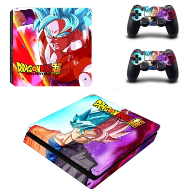 Dragon Ball Z Super decal skin for PS4 Slim Console and two controllers