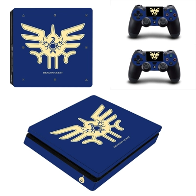Dragon Quest decal skin for PS4 Slim Console and two contr..