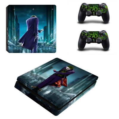 The Joker decal skin for PS4 Slim Console and two controll..