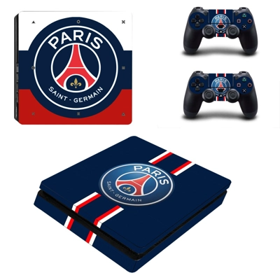 Paris Saint Germain FC decal skin for PS4 Slim Console and two controllers