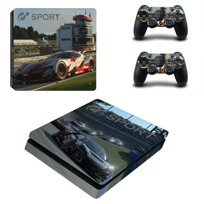 Gran Turismo Sport decal skin for PS4 Slim Console and two controllers
