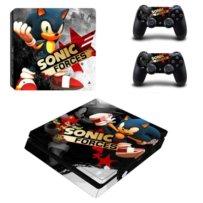 Sonic Forces decal skin for PS4 Slim Console and two controllers