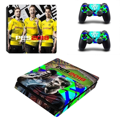 PES 2018 decal skin for PS4 Slim Console and two controllers