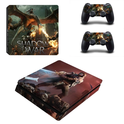 Middle earth Shadow of War decal skin for PS4 Slim Console and two controllers