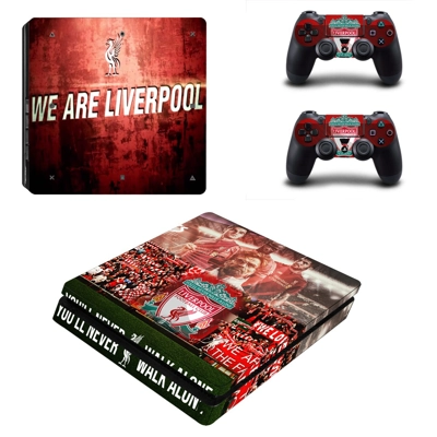 Liverpool FC decal skin for PS4 Slim Console and two controllers