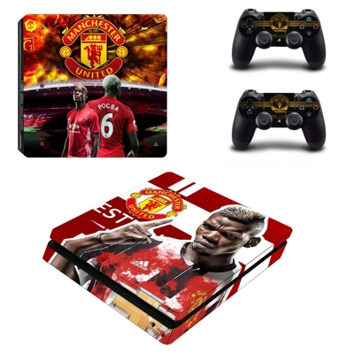 Manchester United FC decal skin for PS4 Slim Console and two controllers