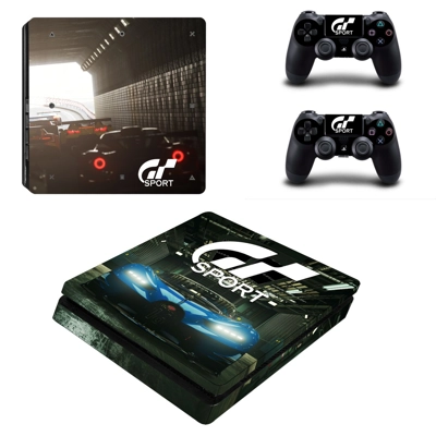 Gran Turismo Sport decal skin for PS4 Slim Console and two..