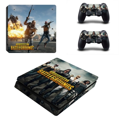 Playerunknown's Battlegrounds decal skin for PS4 Slim Console and two controllers