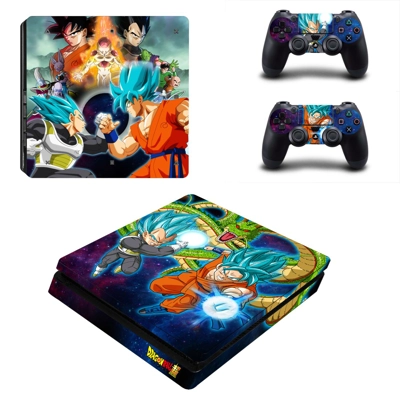 Dragon Ball Z decal skin for PS4 Slim Console and two cont..