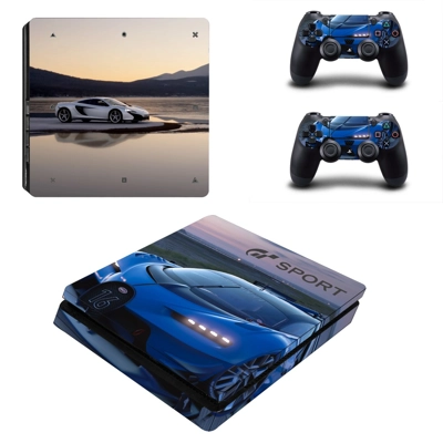 Gran Turismo Sport decal skin for PS4 Slim Console and two controllers