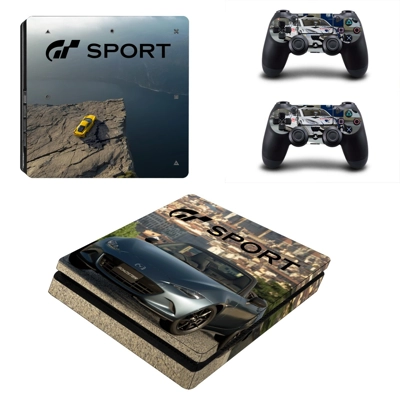 Gran Turismo Sport decal skin for PS4 Slim Console and two controllers