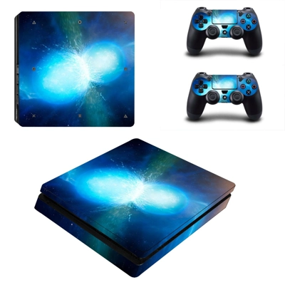 Bursting Moon decal skin for PS4 Slim Console and two cont..