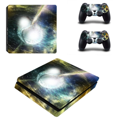 Bursting Moon decal skin for PS4 Slim Console and two cont..