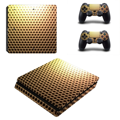 Geometry Round decal skin for PS4 Slim Console and two controllers