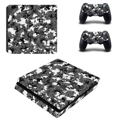 Military Camouflage decal skin for PS4 Slim Console and two controllers
