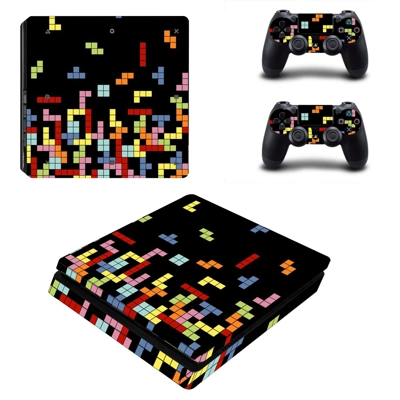 Tetris Style Blocks decal skin for PS4 Slim Console and tw..