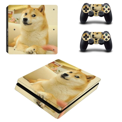 Dog decal skin for PS4 Slim Console and two controllers