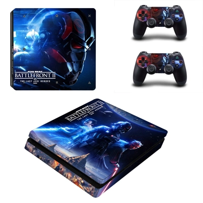 Star Wars Battlefront II decal skin for PS4 Slim Console and two controllers