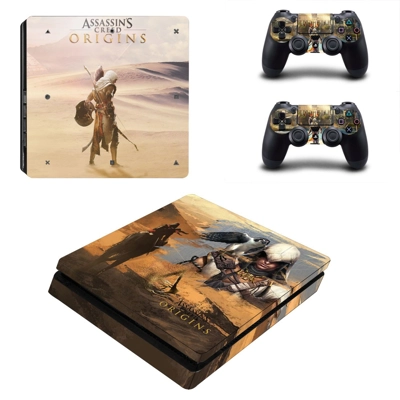 Assassin's Creed Origins decal skin for PS4 Slim Console and two controllers